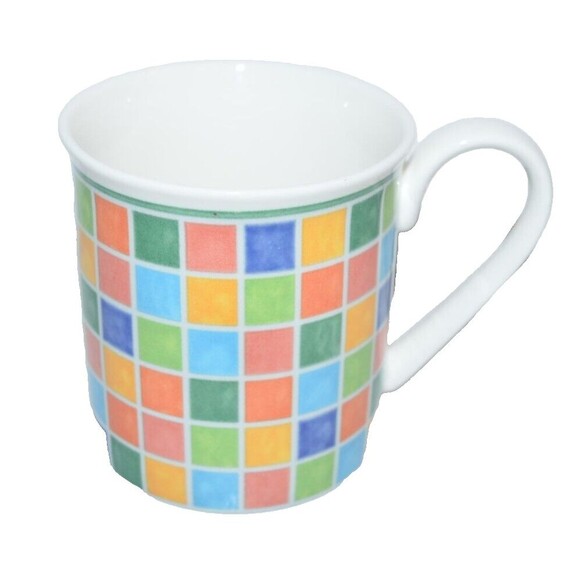 Villeroy & Boch Mug Twist Alea Limone Multicolor Block Breakfast Coffee Cup - Picture 1 of 7